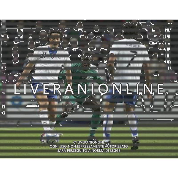 Ginevra 16/11/2005 Italia - Costa d\'Avorio amichevole nazionale nella foto kolo-toure con luca toni e barone simone ph luzzani/agenzia aldo liverani