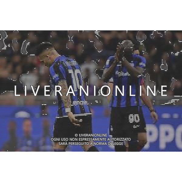 delusione Lautaro Martinez (Inter) e Romelu Lukaku (Inter) Inter vs Fiorentina Milano 01-04-2023 Stadio Giuseppe Meazza - San Siro Campionato Serie A TIM - 28a giornata foto Roberto Garavaglia/ag. Aldo Liverani sas/AGENZIA ALDO LIVERANI SAS