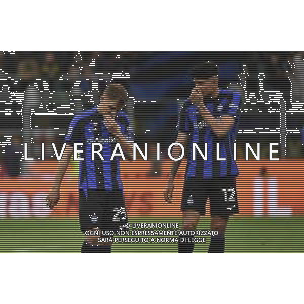 delusione Nicolo\' Barella (Inter) e Raoul Bellanova (Inter) Inter vs Fiorentina Milano 01-04-2023 Stadio Giuseppe Meazza - San Siro Campionato Serie A TIM - 28a giornata foto Roberto Garavaglia/ag. Aldo Liverani sas/AGENZIA ALDO LIVERANI SAS