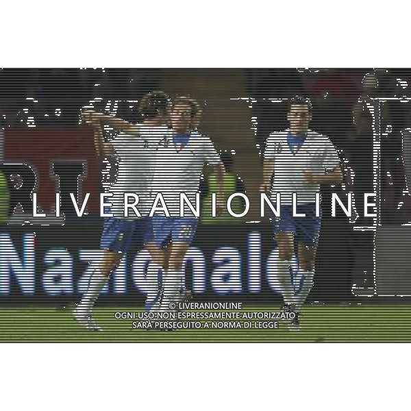 Ginevra 16/11/2005 Italia - Costa d\'Avorio amichevole nazionale nella foto l\'esultanza dopo il gol di diana stefano aimo ph luzzani/agenzia aldo liverani