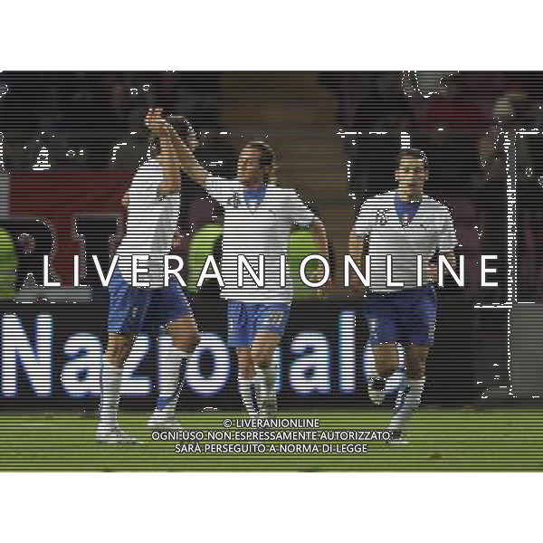 Ginevra 16/11/2005 Italia - Costa d\'Avorio amichevole nazionale nella foto l\'esultanza dopo il gol di diana stefano aimo ph luzzani/agenzia aldo liverani