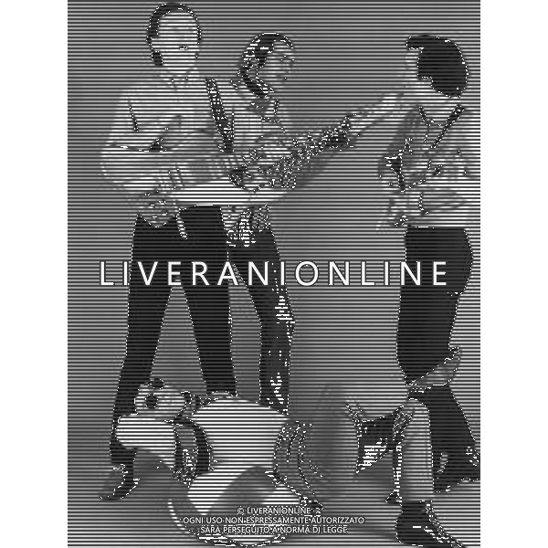 RETROSPETTIVA DEL COMPLESSO MUSICALE \'EQUIPE 84\' NELLA FOTO VICTOR SOGLIANI, ALFIO CANTARELLA, FRANCO CECCARELLI E MAURIZIO VANDELLI COMPONENTI DEL GRUPPO ANNI \'60 ©Archivio Giovanni Liverani / AGENZIA ALDO LIVERANI SAS