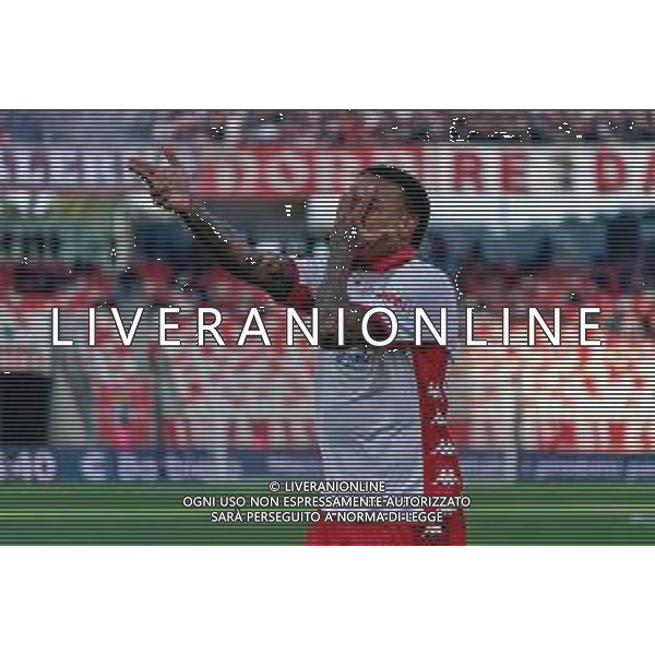 Michael Folorunsho (SSC Bari) celebrates after scoring a goal during the Italian soccer Serie B match SSC Bari vs Benevento Calcio on April 1, 2023 at the San Nicola stadium in Bari, Italy. Photo by Emmanuele Mastrodonato/ag. Aldo Liverani sas