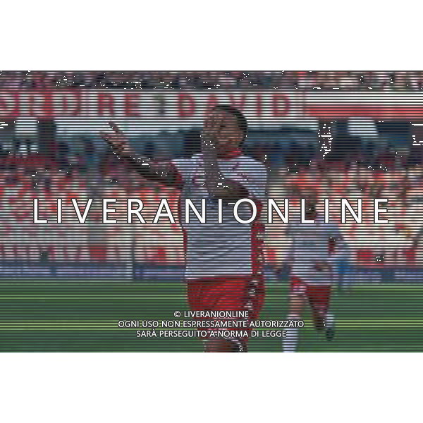 Michael Folorunsho (SSC Bari) celebrates after scoring a goal during the Italian soccer Serie B match SSC Bari vs Benevento Calcio on April 1, 2023 at the San Nicola stadium in Bari, Italy. Photo by Emmanuele Mastrodonato/ag. Aldo Liverani sas