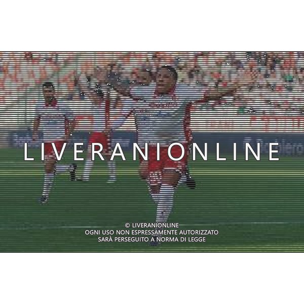 Michael Folorunsho (SSC Bari) celebrates after scoring a goal during the Italian soccer Serie B match SSC Bari vs Benevento Calcio on April 1, 2023 at the San Nicola stadium in Bari, Italy. Photo by Emmanuele Mastrodonato/ag. Aldo Liverani sas