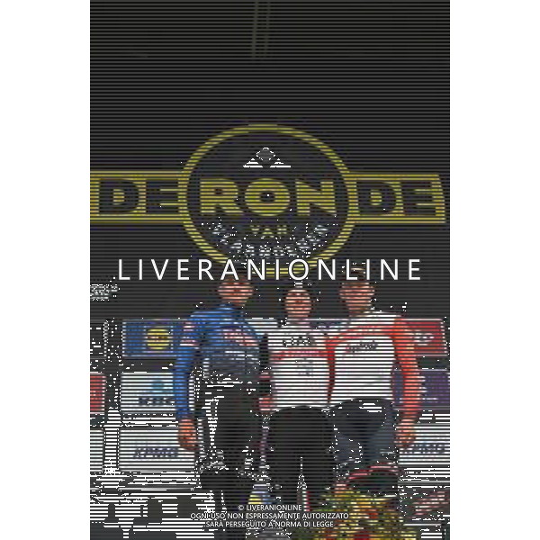02-04-2023 Tour Des Flandres; 2023, Uae Emirates; 2023, Alpecin - Deceuninck; 2023, Trek - Segafredo; Pogacar, Tadej; Van Der Poel, Mathieu; Pedersen, Mads; Oudenaarde; ©SIROTTI / AGENZIA ALDO LIVERANI SAS