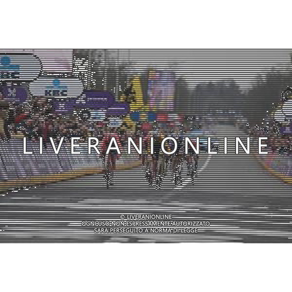 02-04-2023 Tour Des Flandres; 2023, Trek - Segafredo; 2023, Jumbo - Visma; Pedersen, Mads; Van Aert, Wout; Oudenaarde; ©SIROTTI / AGENZIA ALDO LIVERANI SAS