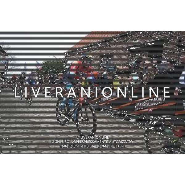 02-04-2023 Tour Des Flandres; 2023, Bahrain - Victorious; Pasqualon, Andrea; Old Kwaremont; ©SIROTTI / AGENZIA ALDO LIVERANI SAS