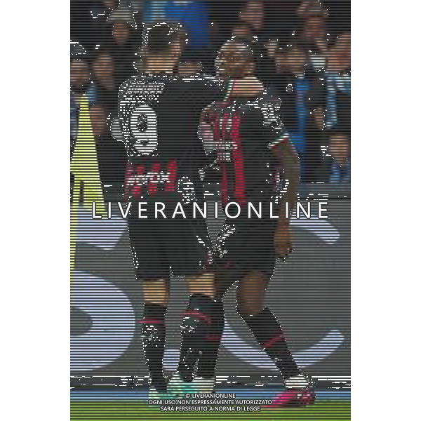 NAPOLI - MILAN CAMPIONATO CALCIO SERIE A TIM 02.04.2023 NELLA FOTO: esultanza di Rafael Leao con olivier giroud FOTO MOSCA / AGENZIA ALDO LIVERANI SAS