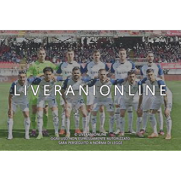 TVRG formazione Lazio, in piedi da SX Ivan Provedel, Nicolo\' Casale, Alessio Romagnoli, Sergej Milinkovic-Savic e Luis Alberto Romero Alconchel; in basso da SX Pedro Eliezer Rodriguez Ledesma, Felipe Anderson Pereira Gomes, Elseid Hysaj, Manuel Lazzari, Danilo Cataldi e Mattia Zaccagni Monza vs Lazio Monza 02-04-2023 U-Power Stadium Campionato Serie A TIM - 28a giornata foto Roberto Garavaglia/ag. Aldo Liverani sas/ AGENZIA ALDO LIVERANI SAS