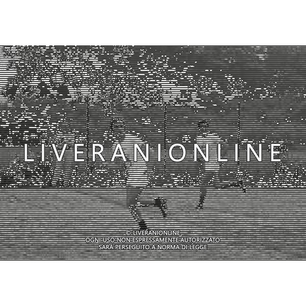RETROSPETTIVA ALBERTO LUPO ATTORE NELLA FOTO ALBERTO LUPO CON MINO REITANO NELL\'ANNO 1972 AD AGRATE BRIANZA PER UNA PARTITA AMICHEVOLE AG ALDO LIVERANI SAS 
