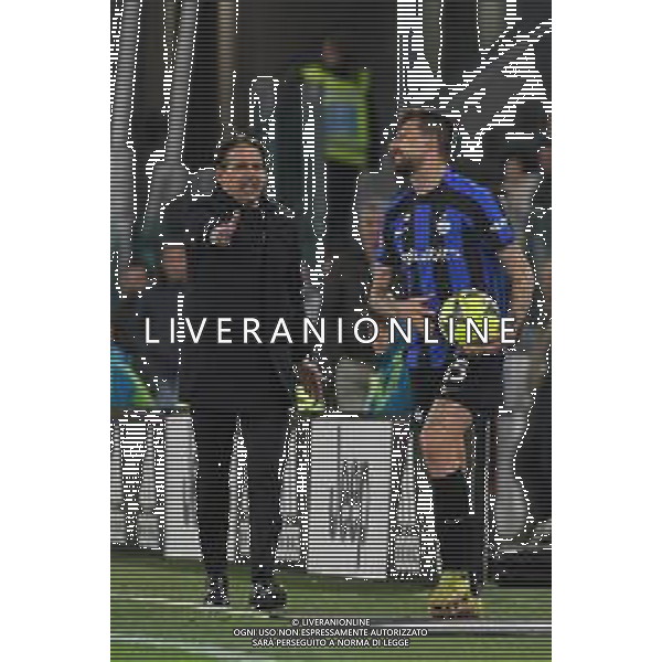 Torino 04.04.2023 Allianz Stadium © Manuela Viganti/Agenzia Aldo Liverani Juventus vs Inter Coppa Italia Frecciarossa 2022/2023 Semifinale Andata Nella foto: simone inzaghi e francesco acerbi ©AGENZIA ALDO LIVERANI SAS