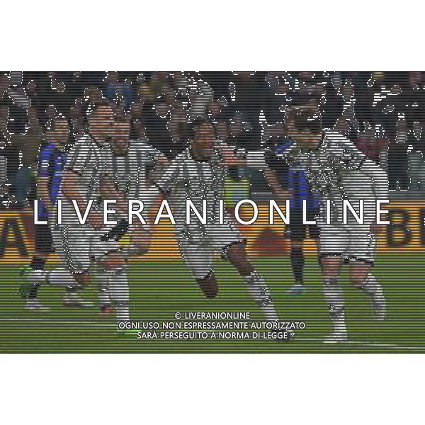 Torino 04.04.2023 Allianz Stadium © Manuela Viganti/Agenzia Aldo Liverani Juventus vs Inter Coppa Italia Frecciarossa 2022/2023 Semifinale Andata Nella foto: esultanza juventus dopo il gol di juan cuadrado ©AGENZIA ALDO LIVERANI SAS