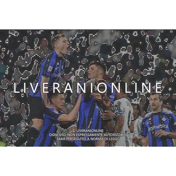 Torino 04.04.2023 Allianz Stadium © Manuela Viganti/Agenzia Aldo Liverani Juventus vs Inter Coppa Italia Frecciarossa 2022/2023 Semifinale Andata Nella foto: Esultanza dopo il gol di Lukaku Romelu verso la curva dei tifosi juve ©AGENZIA ALDO LIVERANI SAS