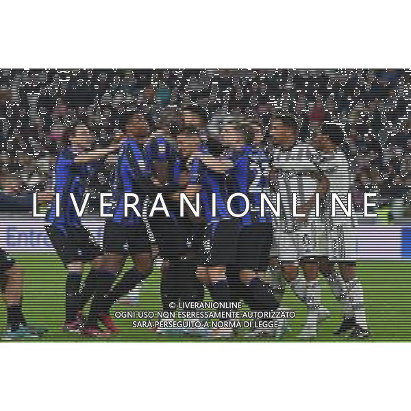 Torino 04.04.2023 Allianz Stadium © Manuela Viganti/Agenzia Aldo Liverani Juventus vs Inter Coppa Italia Frecciarossa 2022/2023 Semifinale Andata Nella foto: Esultanza dopo il gol di Lukaku Romelu ©AGENZIA ALDO LIVERANI SAS