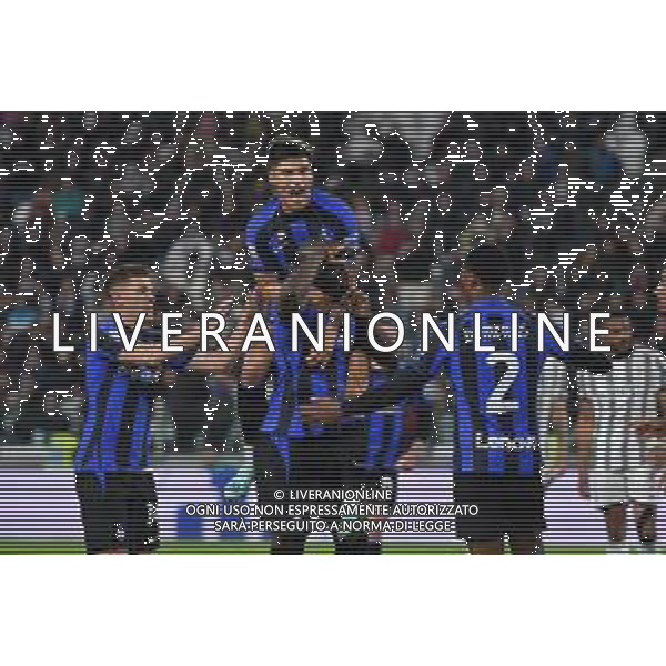 Torino 04.04.2023 Allianz Stadium © Manuela Viganti/Agenzia Aldo Liverani Juventus vs Inter Coppa Italia Frecciarossa 2022/2023 Semifinale Andata Nella foto: esultanza dell\'inter dopo il gol di romelu lukaku