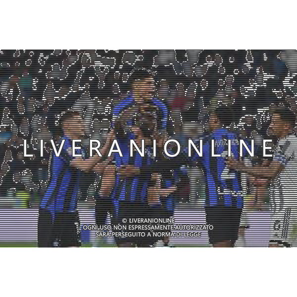 Torino 04.04.2023 Allianz Stadium © Manuela Viganti/Agenzia Aldo Liverani Juventus vs Inter Coppa Italia Frecciarossa 2022/2023 Semifinale Andata Nella foto: esultanza dell\'inter dopo il gol di romelu lukaku