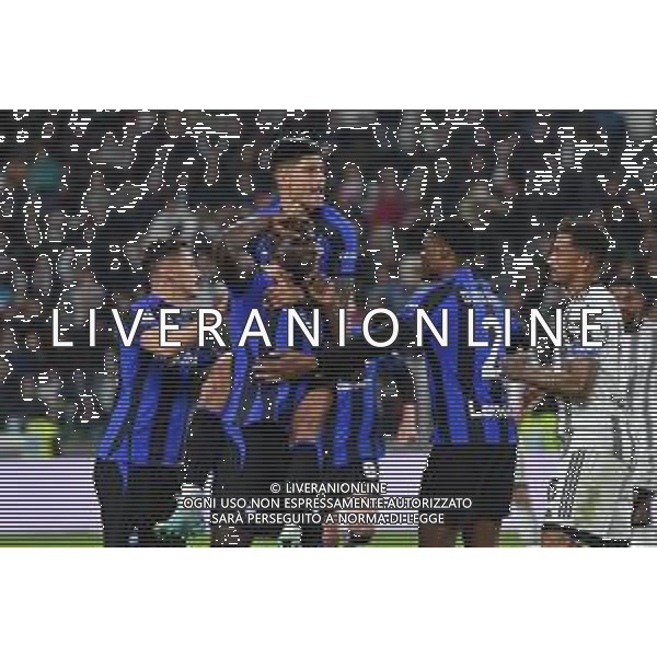 Torino 04.04.2023 Allianz Stadium © Manuela Viganti/Agenzia Aldo Liverani Juventus vs Inter Coppa Italia Frecciarossa 2022/2023 Semifinale Andata Nella foto: esultanza dell\'inter dopo il gol di romelu lukaku