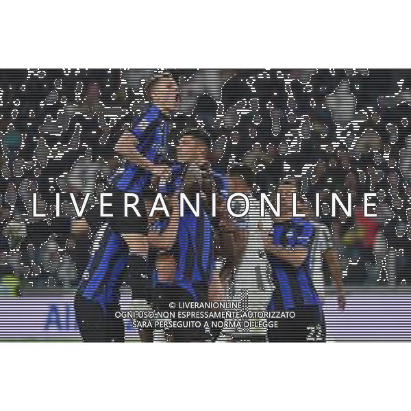 Torino 04.04.2023 Allianz Stadium © Manuela Viganti/Agenzia Aldo Liverani Juventus vs Inter Coppa Italia Frecciarossa 2022/2023 Semifinale Andata Nella foto: esultanza dell\'inter dopo il gol di romelu lukaku