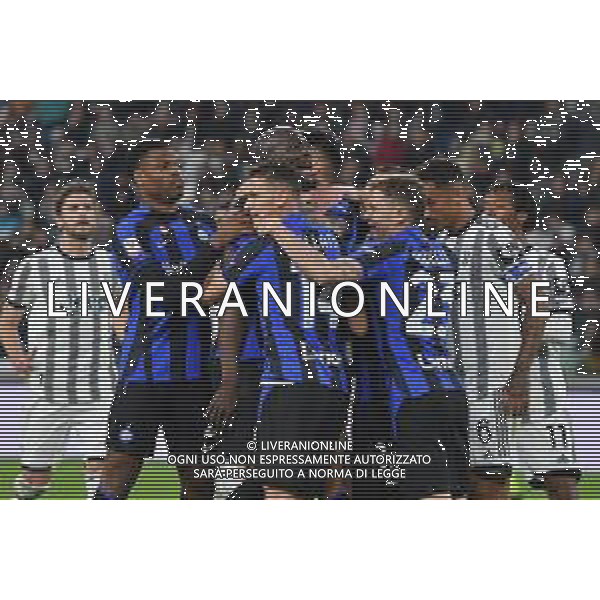 Torino 04.04.2023 Allianz Stadium © Manuela Viganti/Agenzia Aldo Liverani Juventus vs Inter Coppa Italia Frecciarossa 2022/2023 Semifinale Andata Nella foto: esultanza dell\'inter dopo il gol di romelu lukaku