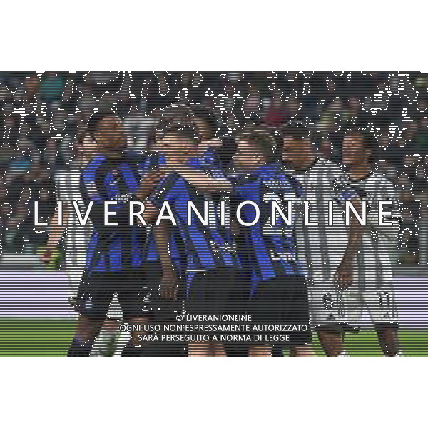 Torino 04.04.2023 Allianz Stadium © Manuela Viganti/Agenzia Aldo Liverani Juventus vs Inter Coppa Italia Frecciarossa 2022/2023 Semifinale Andata Nella foto: esultanza dell\'inter dopo il gol di romelu lukaku