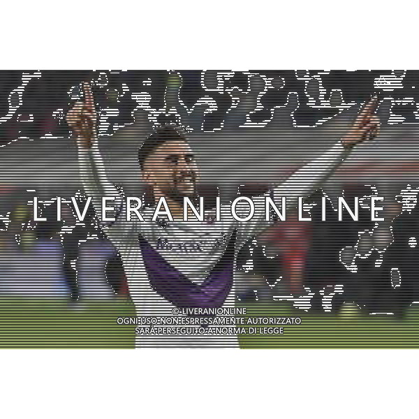 TVRG Nicolas Gonzalez (Fiorentina) esulta dopo il gol del 2 a 0 Cremonese vs Fiorentina Cremona 05-04-2023 Stadio Giovanni Zini Coppa Italia Frecciarossa - semifinali gara di andata foto Roberto Garavaglia/ag. Aldo Liverani sas / AGENZIA ALDO LIVERANI SAS
