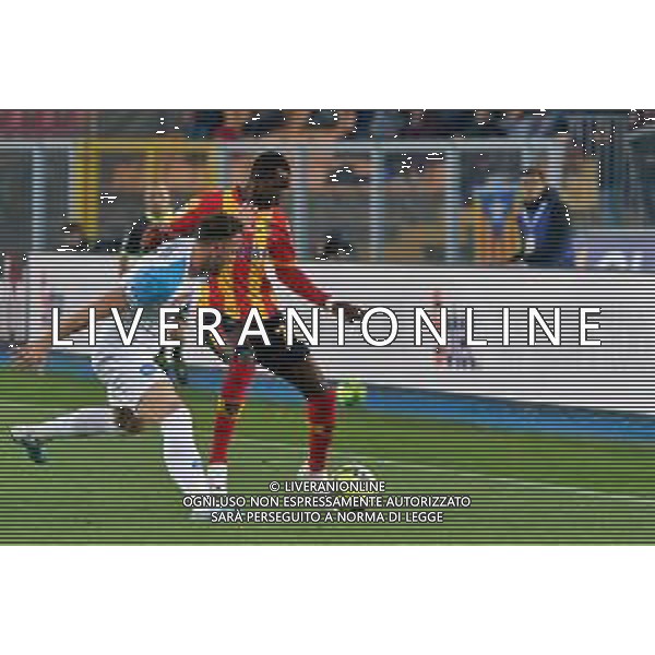 Assan Ceesay (US Lecce) and Amir Rrahmani (SSC Napoli) during the Italian soccer Serie A match US Lecce vs SSC Napoli on April 7, 2023 at the Via del Mare stadium in Lecce, Italy. Photo by Emmanuele Mastrodonato/ag. Aldo Liverani sas / AGENZIA ALDO LIVERANI SAS