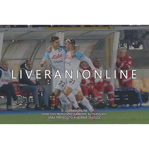 Giovanni Di Lorenzo (SSC Napoli) celebrates after scoring a goal with Giacomo Raspadori (SSC Napoli) during the Italian soccer Serie A match US Lecce vs SSC Napoli on April 7, 2023 at the Via del Mare stadium in Lecce, Italy. Photo by Emmanuele Mastrodonato/ag. Aldo Liverani sas / AGENZIA ALDO LIVERANI SAS