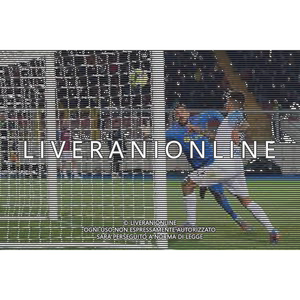 Wladimiro Falcone (US Lecce) and Giovanni Di Lorenzo (SSC Napoli) during the Italian soccer Serie A match US Lecce vs SSC Napoli on April 7, 2023 at the Via del Mare stadium in Lecce, Italy. Photo by Emmanuele Mastrodonato/ag. Aldo Liverani sas/ AGENZIA ALDO LIVERANI SAS