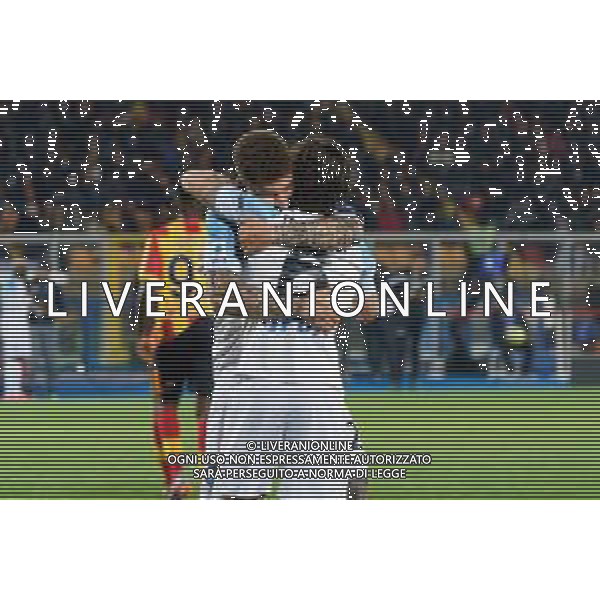Silva Duarte Mario Rui (SSC Napoli) celebrates with Giovanni Di Lorenzo (SSC Napoli) during the Italian soccer Serie A match US Lecce vs SSC Napoli on April 7, 2023 at the Via del Mare stadium in Lecce, Italy. Photo by Emmanuele Mastrodonato/ag. Aldo Liverani sas/ AGENZIA ALDO LIVERANI SAS