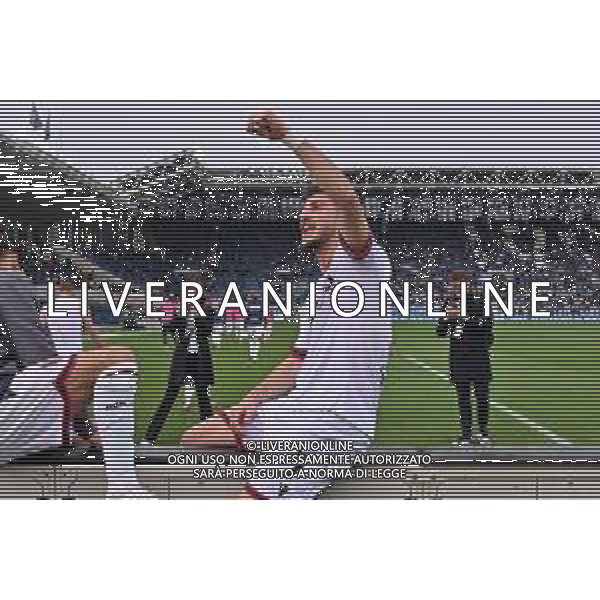 TVRG Riccardo Orsolini (Bologna) esultanza a fine partita Atalanta vs Bologna Bergamo 08-04-2023 Gewiss Stadium - Stadio Atleti Azzurri d\'Italia Campionato Serie A TIM - 29a giornata foto Roberto Garavaglia/ag. Aldo Liverani sas / AGENZIA ALDO LIVERANI SAS