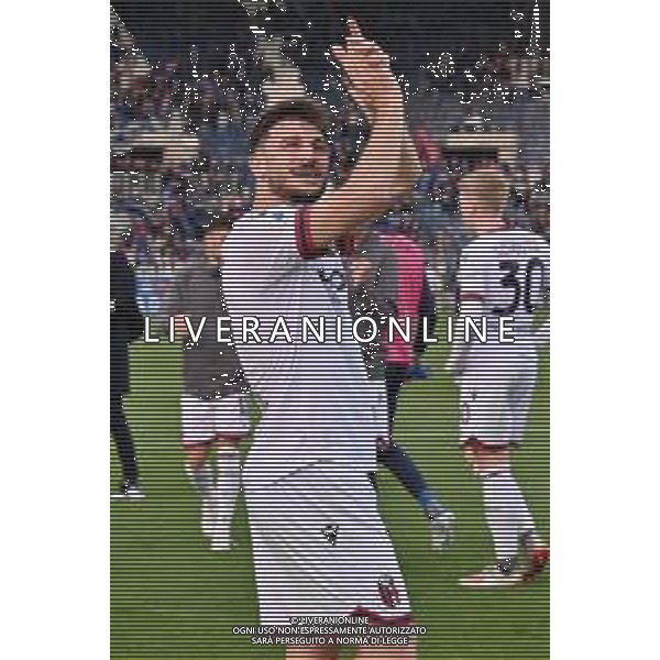 TVRG Riccardo Orsolini (Bologna) esultanza a fine partita Atalanta vs Bologna Bergamo 08-04-2023 Gewiss Stadium - Stadio Atleti Azzurri d\'Italia Campionato Serie A TIM - 29a giornata foto Roberto Garavaglia/ag. Aldo Liverani sas