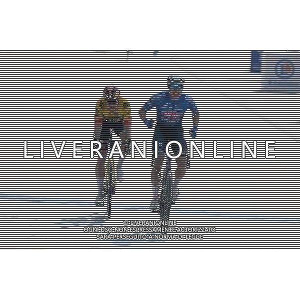 09-04-2023 Paris - Roubaix; 2023, Alpecin - Deceuninck; 2023, Jumbo - Visma; Philipsen, Jasper; Van Aert, Wout; Roubaix; ©SIROTTI / AGENZIA ALDO LIVERANI SAS