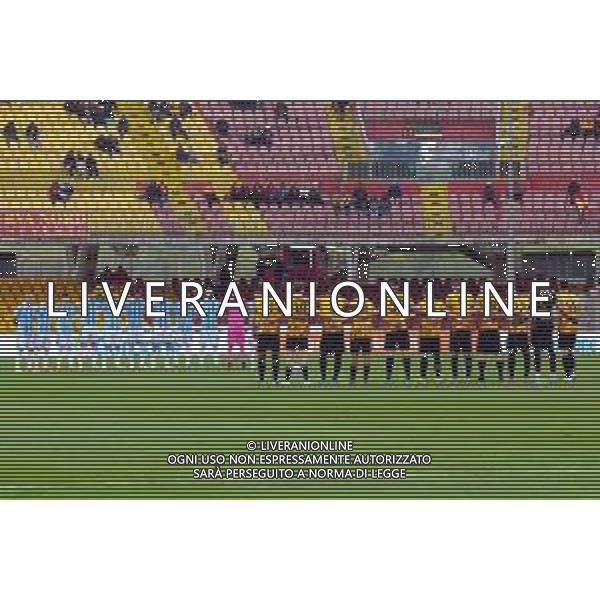 10-04-2023 BENEVENTO-CAMPIONATO DI CALCIO SERIE B BENEVENTO SPAL NELLA FOTO: MINUTO DI SILENZIO PER LA SCOMPARSA DELL\'AVVOCATO MAZZONI ERNESTO FOTO MOSCA/AG. ALDO LIVERANI
