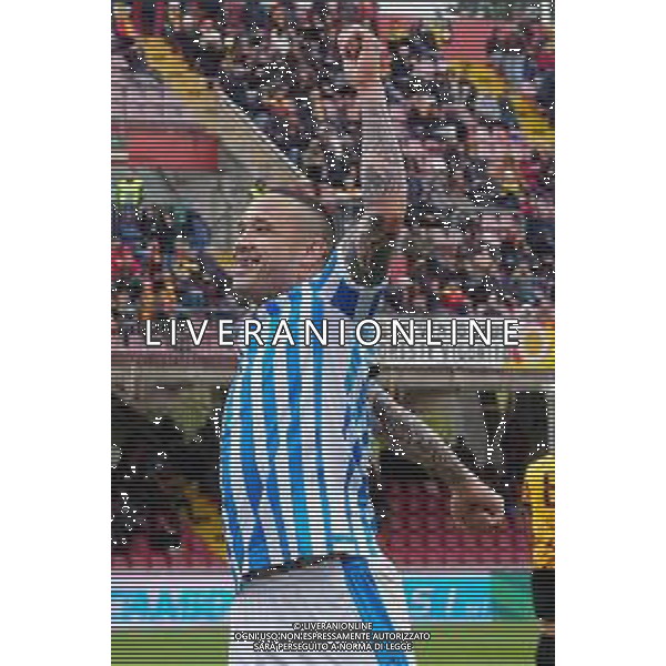 BENEVENTO - SPAL CAMPIONATO CALCIO SERIE B 10.04.2023 NELLA FOTO: ESULTANZA NAINGGOLAN DOPO IL GOL DI GABRIELE MONCINI FOTO MOSCA/ AGENZIA ALDO LIVERANI SAS