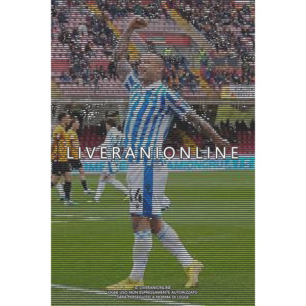 BENEVENTO - SPAL CAMPIONATO CALCIO SERIE B 10.04.2023 NELLA FOTO: ESULTANZA NAINGGOLAN DOPO IL GOL DI GABRIELE MONCINI FOTO MOSCA/ AGENZIA ALDO LIVERANI SAS