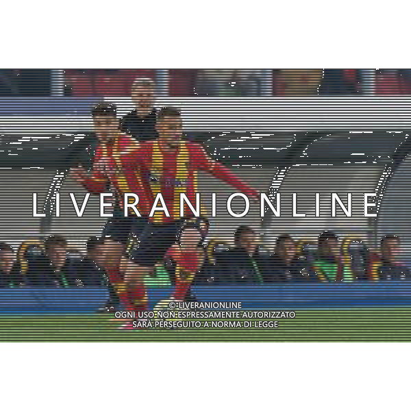 Remi Oudin (US Lecce) and Valentin Gendrey (US Lecce) during the Italian soccer Serie A match US Lecce vs SSC Napoli on April 7, 2023 at the Via del Mare stadium in Lecce, Italy. Photo by Emmanuele Mastrodonato/ag. Aldo Liverani sas/ AGENZIA ALDO LIVERANI SAS