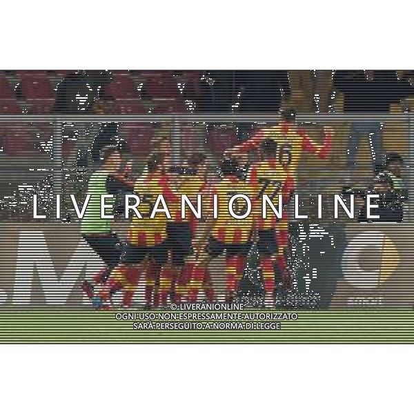 US Lecce celebrates after scoring a goal during the Italian soccer Serie A match US Lecce vs SSC Napoli on April 7, 2023 at the Via del Mare stadium in Lecce, Italy. Photo by Emmanuele Mastrodonato/ag. Aldo Liverani sas/ AGENZIA ALDO LIVERANI SAS