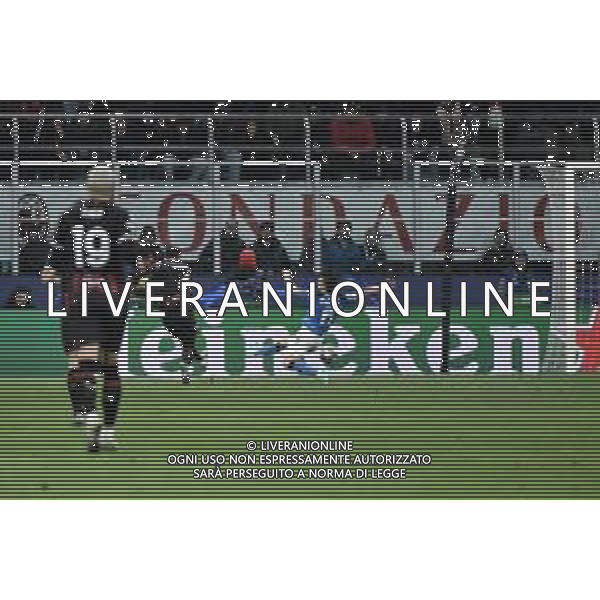Ismael Bennacer (Milan) segna il gol dell\'1 a 0 Milan vs Napoli Milano 12-04-2023 Stadio Giuseppe Meazza - San Siro UEFA Champions League quarti di finale - gara di andata foto Roberto Garavaglia/ag. Aldo Liverani sas/ AGENZIA ALDO LIVERANI SAS