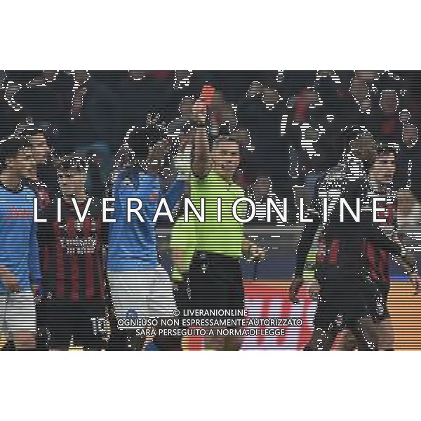 Andre\' Franck Zambo Anguissa (Napoli) espulso Milan vs Napoli Milano 12-04-2023 Stadio Giuseppe Meazza - San Siro UEFA Champions League quarti di finale - gara di andata foto Roberto Garavaglia/ag. Aldo Liverani sas/ AGENZIA ALDO LIVERANI SAS