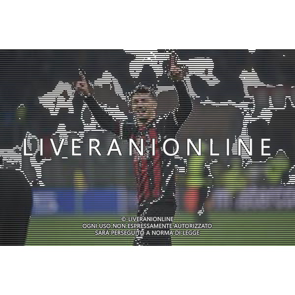 Brahim Diaz (Milan) esultanza a fine partita Milan vs Napoli Milano 12-04-2023 Stadio Giuseppe Meazza - San Siro UEFA Champions League quarti di finale - gara di andata foto Roberto Garavaglia/ag. Aldo Liverani sas/ AGENZIA ALDO LIVERANI SAS