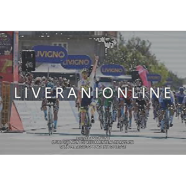 12-04-2023 Giro Di Sicilia; Tappa 02 Canicatti - Vittoria; 2023, Intermarche - Circus Wanty; 2023, Eolo - Kometa; 2023, Jayco - Alula; Bonifazio, Niccolo; Albanese, Vincenzo; Quick, Blake; Vittoria; ©SIROTTI / AGENZIA ALDO LIVERANI SAS
