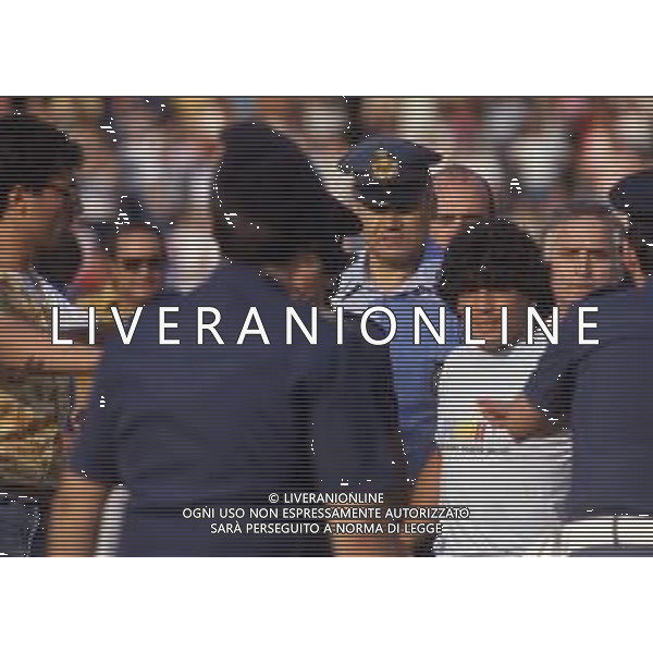 05-07-1984 NAPOLI STADIO SAN PAOLO PRESENTAZIONE DEL NUOVO ACQUISTO DEL NAPOLI CALCIO DIEGO ARMANDO MARADONA NELLA FOTO DIEGO ARMANDO MARADONA AG ALDO LIVERANI SAS 