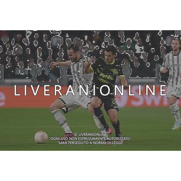 Torino 12.04.2023 Stadio Allianz Stadium ©Manuela Viganti/Agenzia Aldo Liverani Juventus vs Sporting Lisbona Europa League 2022/2023 Quarti di Finale Nella foto: federico gatti e pedro goncalves ©Viganti / AGENZIA ALDO LIVERANI SAS