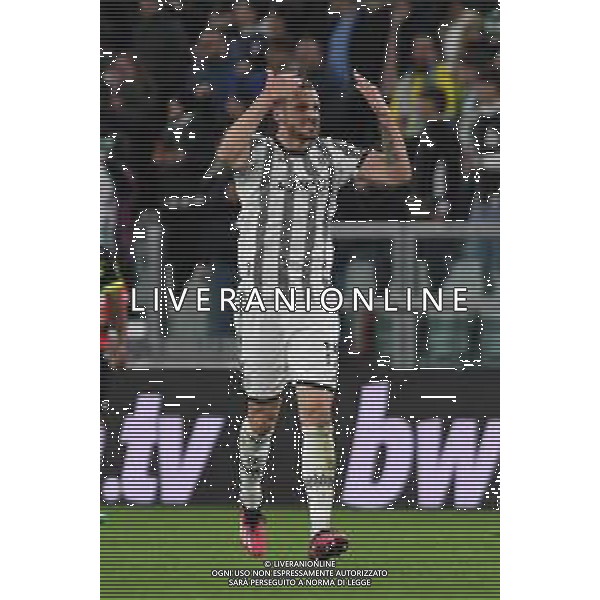 Torino 13.04.2023 Stadio Allianz Stadium ©Manuela Viganti/Agenzia Aldo Liverani Juventus vs Sporting Lisbona Europa League 2022/2023 Quarti di Finale Nella foto: esultanza fedrico gatti dopo il gol ©Viganti / AGENZIA ALDO LIVERANI SAS