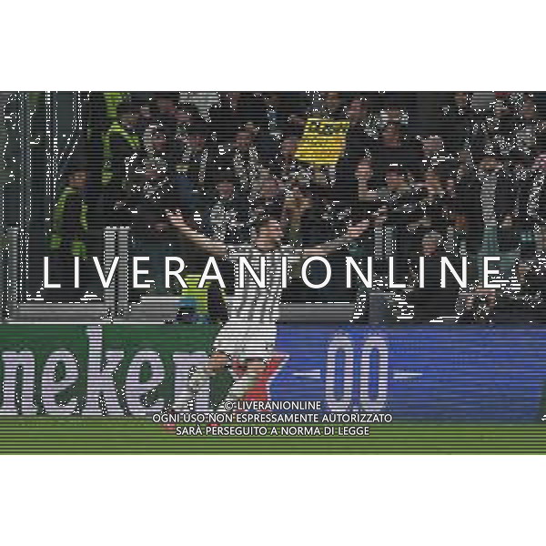 Torino 13.04.2023 Stadio Allianz Stadium ©Manuela Viganti/Agenzia Aldo Liverani Juventus vs Sporting Lisbona Europa League 2022/2023 Quarti di Finale Nella foto: esultanza fedrico gatti dopo il gol ©Viganti / AGENZIA ALDO LIVERANI SAS