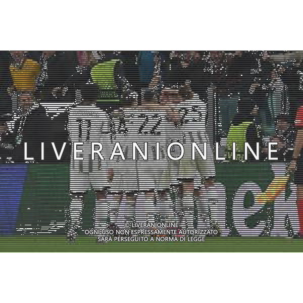Torino 13.04.2023 Stadio Allianz Stadium ©Manuela Viganti/Agenzia Aldo Liverani Juventus vs Sporting Lisbona Europa League 2022/2023 Quarti di Finale Nella foto: esultanza juventus dopo il gol di federico gatti ©Viganti / AGENZIA ALDO LIVERANI SAS
