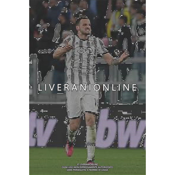 Torino 13.04.2023 Stadio Allianz Stadium ©Manuela Viganti/Agenzia Aldo Liverani Juventus vs Sporting Lisbona Europa League 2022/2023 Quarti di Finale Nella foto: esultanza fedrico gatti dopo il gol ©Viganti / AGENZIA ALDO LIVERANI SAS
