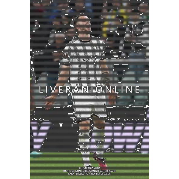 Torino 13.04.2023 Stadio Allianz Stadium ©Manuela Viganti/Agenzia Aldo Liverani Juventus vs Sporting Lisbona Europa League 2022/2023 Quarti di Finale Nella foto: esultanza fedrico gatti dopo il gol ©Viganti / AGENZIA ALDO LIVERANI SAS