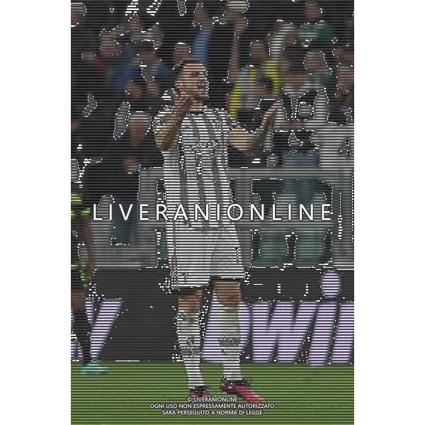 Torino 13.04.2023 Stadio Allianz Stadium ©Manuela Viganti/Agenzia Aldo Liverani Juventus vs Sporting Lisbona Europa League 2022/2023 Quarti di Finale Nella foto: esultanza fedrico gatti dopo il gol ©Viganti / AGENZIA ALDO LIVERANI SAS